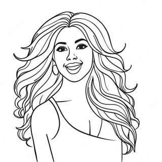 Shakira Singing On Stage Coloring Page 25026-22914