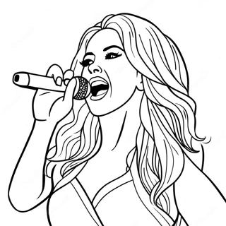 Shakira Singing On Stage Coloring Page 25026-22915