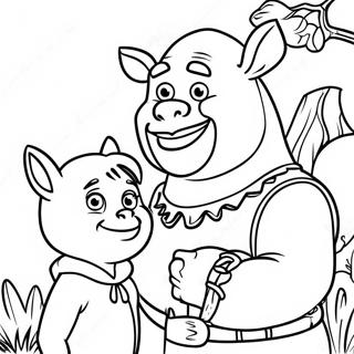 Shrek And Donkey Adventure Coloring Page 25036-22921