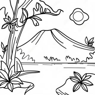 Costa Rica Nature Scene Coloring Page 25045-22926