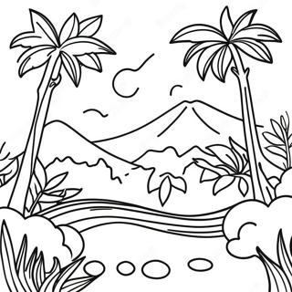 Costa Rica Nature Scene Coloring Page 25045-22928