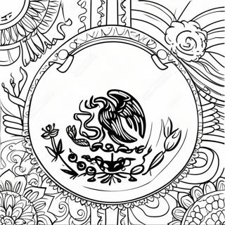 Vibrant Mexican Flag Coloring Page 25056-22940