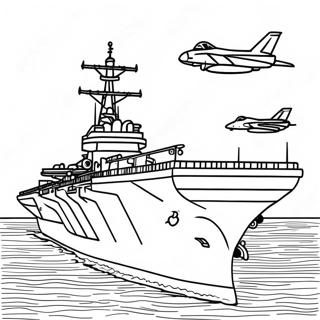 Aircraft Carrier Coloring Page 25095-22968