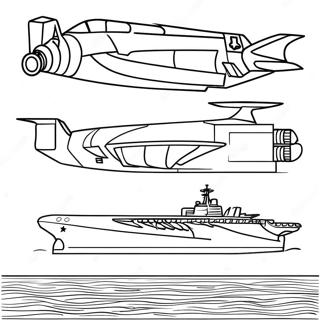 Military Aircraft Carrier Coloring Page 25096-22972