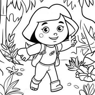 Dora Exploring The Jungle Coloring Page 25116-22986