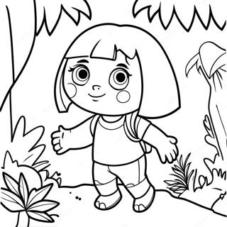 Dora Exploring The Jungle Coloring Page 25116-22988