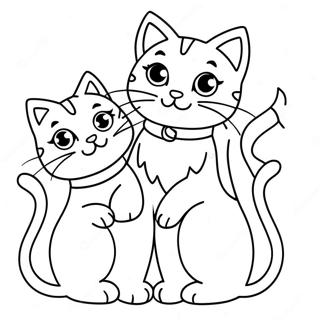 Playful Kittens With Their Mother Cat Coloring Page 25126-22995