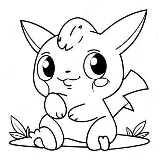 Cute Baby Pokemon Playing Coloring Page 25136-23001