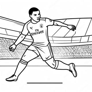 Mbappe Scoring A Goal Coloring Page 2513-2045