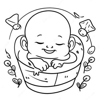 Newborn Baby Realistic Baby Coloring Page 25155-23016