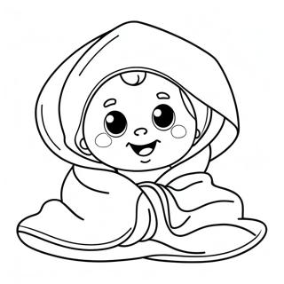 Cute Newborn Baby In Blanket Coloring Page 25156-23017