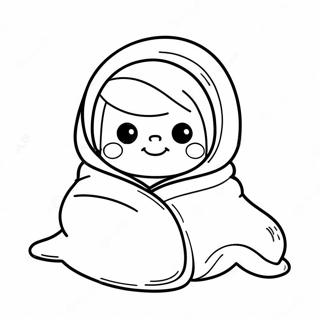 Cute Newborn Baby In Blanket Coloring Page 25156-23018