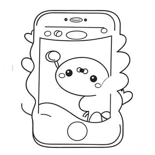 Cute Cartoon Iphone Coloring Page 25186-23043