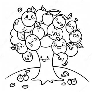 Cute Apple Tree With Smiling Apples Coloring Page 25206-23060