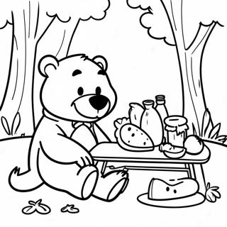 Yogi Bear Picnic Scene Coloring Page 25216-23066