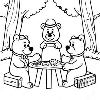 Yogi Bear Picnic Scene Coloring Page 25216-23067