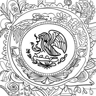 Vibrant Mexican Flag Coloring Page 25246-23089