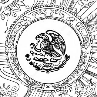 Vibrant Mexican Flag Coloring Page 25246-23092