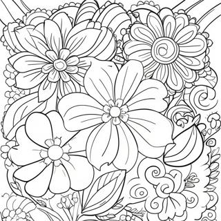 Stress Relief Adult Flowers Coloring Page 25255-23094