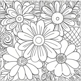 Stress Relief Adult Flowers Coloring Page 25255-23095