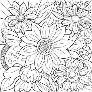 Stress Relief Adult Flowers Coloring Page 25255-23096