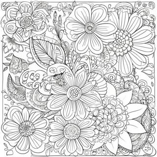 Intricate Floral Patterns Coloring Page 25256-23099