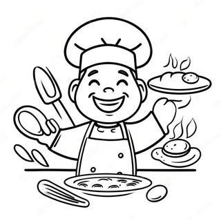 Happy Chef Cooking Coloring Page 25286-23121