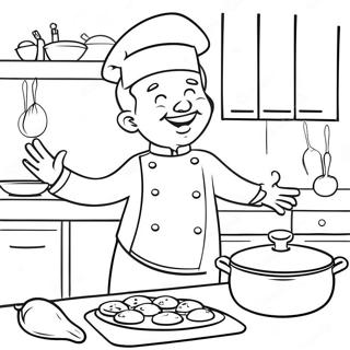 Happy Chef Cooking Coloring Page 25286-23122