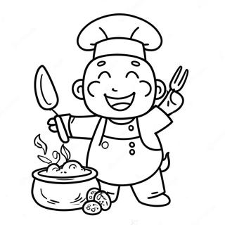 Happy Chef Cooking Coloring Page 25286-23123