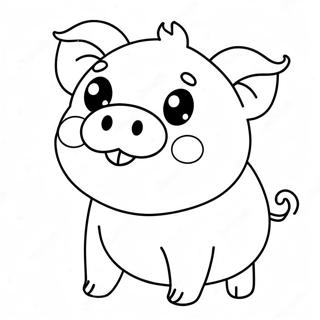 Kawaii Cute Pig Coloring Pages