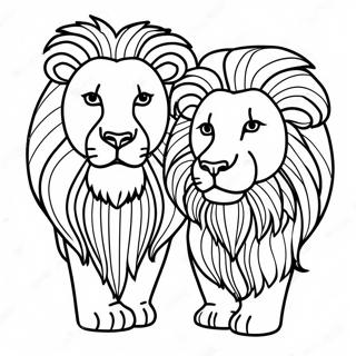 Majestic Lions Coloring Page 252-205