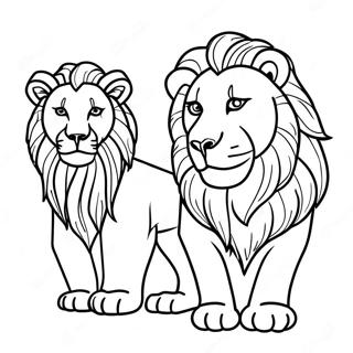 Majestic Lions Coloring Page 252-207