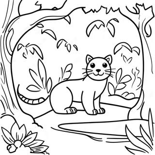 Tropical Rainforest Animal Habitat Coloring Page 25306-23138