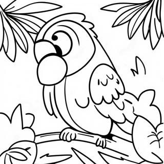 Colorful Macaw In Tropical Jungle Coloring Page 25326-23153