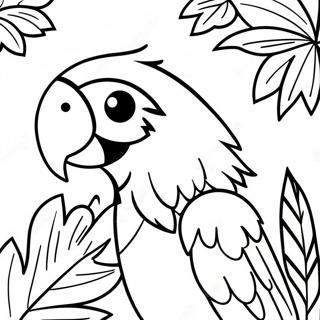 Colorful Macaw In Tropical Jungle Coloring Page 25326-23154