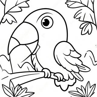 Colorful Macaw In Tropical Jungle Coloring Page 25326-23155