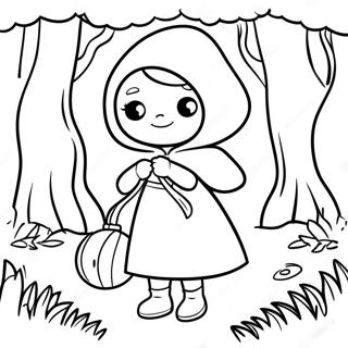 Little Red Riding Hood In The Forest Coloring Page 25336-23161