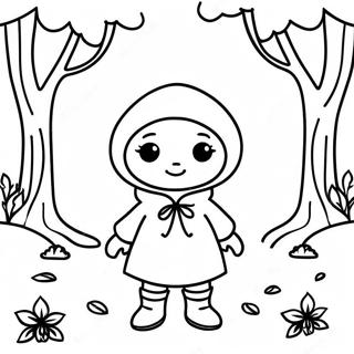 Little Red Riding Hood In The Forest Coloring Page 25336-23163