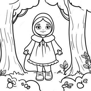 Little Red Riding Hood In The Forest Coloring Page 25336-23164