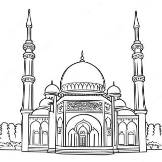 Beautiful Mosque Coloring Page 2533-2069