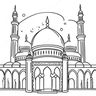 Beautiful Mosque Coloring Page 2533-2070