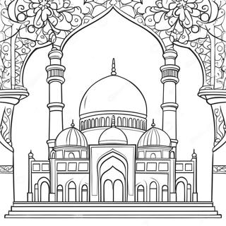 Beautiful Mosque Coloring Page 2533-2071