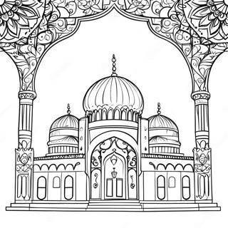 Beautiful Mosque Coloring Page 2533-2072