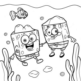 Spongebob And Patrick Underwater Adventure Coloring Page 25366-23185