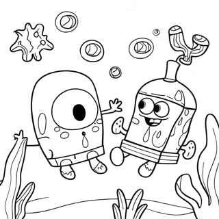 Spongebob And Patrick Underwater Adventure Coloring Page 25366-23186