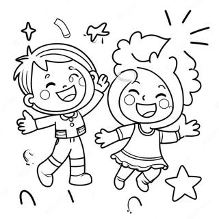 Joyful Kids Playing Coloring Page 25376-23195