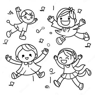 Joyful Kids Playing Coloring Page 25376-23196