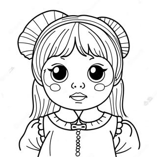 Creepy Doll Coloring Page 25385-23388