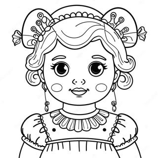 Haunted Doll With Spooky Eyes Coloring Page 25386-23389