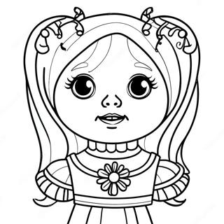 Haunted Doll With Spooky Eyes Coloring Page 25386-23391